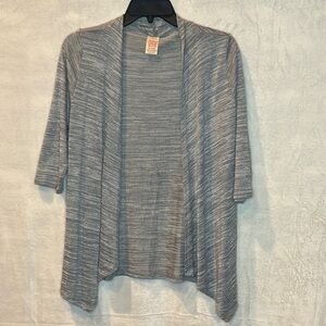 NWOT Faded Glory Girl's Size XS 4-5 Gray 3/4 Sleeve Open Front Cardigan